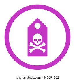 Death Mark vector icon. Style is flat rounded symbol, violet color, rounded angles, white background.
