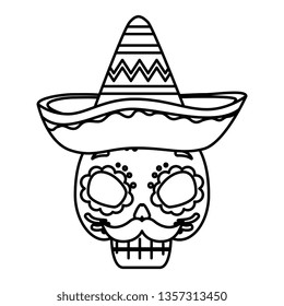 death mask with mexican hat