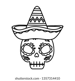 death mask with mexican hat