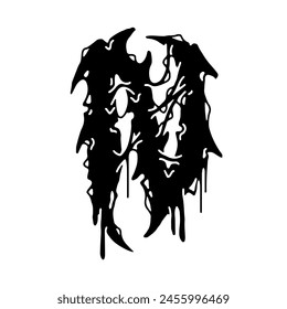 Death metal alphabet font for illustration