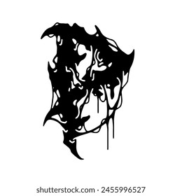 Death metal alphabet font for illustration