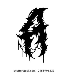 Death metal alphabet font for illustration