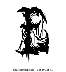 Death metal alphabet font for illustration