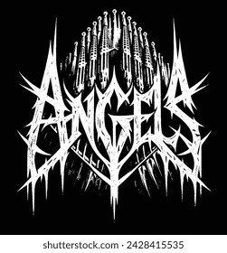 Death metal font word Angel grunge gothic