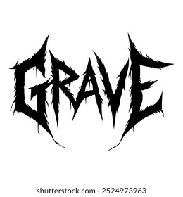 death metal grave music t shirt fashion sticker vector illustration template design