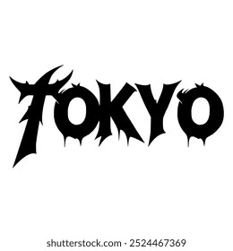 death metal tokyo city fashion sticker t shirt vector illustration template design