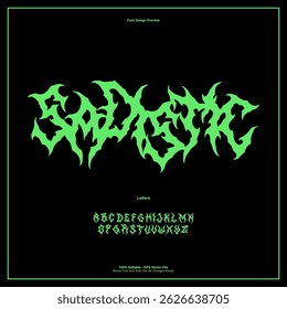 Death Metal Typeface, Black Metal, Heavy metal, Brutalidade, Punk Rock fonte. tipografia assustador, horror Alfabeto. editável para recursos de design gráfico, adesivos, impressões, cartaz de música etc.