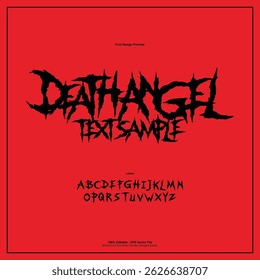Death Metal Typeface, Black Metal, Heavy metal, Brutalidade, Punk Rock fonte. tipografia assustador, horror Alfabeto. editável para recursos de design gráfico, adesivos, impressões, cartaz de música etc.