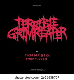 Death Metal Typeface, Black Metal, Heavy metal, Brutality, Punk Rock font. scary typography, horror Alphabet. editable for graphic design resources, stickers, prints, music poster etc.