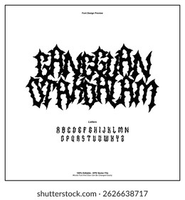 Death Metal Typeface, Black Metal, Heavy metal, Brutality, Punk Rock font. scary typography, horror Alphabet. editable for graphic design resources, stickers, prints, music poster etc.