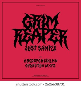 Death Metal Typeface, Black Metal, Heavy metal, Brutality, Punk Rock font. scary typography, horror Alphabet. editable for graphic design resources, stickers, prints, music poster etc.