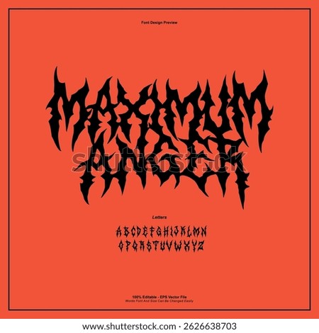 Death Metal Typeface, Black Metal, Heavy metal, Brutality, Punk Rock font. scary typography, horror Alphabet. editable for graphic design resources, stickers, prints, music poster etc.
