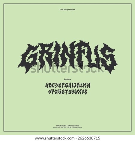 Death Metal Typeface, Black Metal, Heavy metal, Brutality, Punk Rock font. scary typography, horror Alphabet. editable for graphic design resources, stickers, prints, music poster etc.