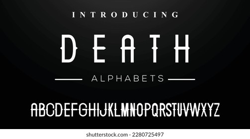 DEATH Minimal luxury typo Font and Modern tech Typography urban style alphabet fonts.