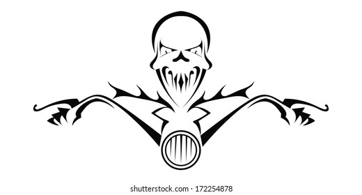 Death monster on motorcycle