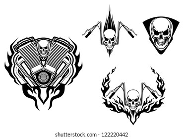 Death monster for racing mascot or tattoo design, such a logo template. Jpeg version also available in gallery