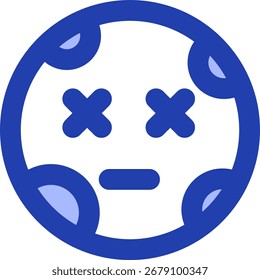 Diseño de icono de estilo de línea de luna de muerte