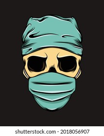 The Death Nurse Skull Using The Medical Mask Of Illustration