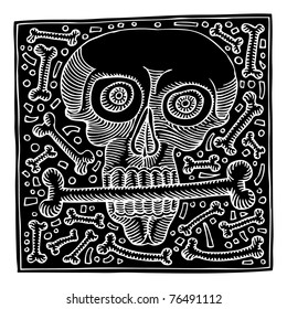 death original woodcut