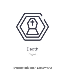 death outline icon. isolated line vector illustration from signs collection. editable thin stroke death icon on white background