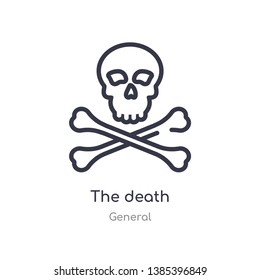 the death outline icon. isolated line vector illustration from general collection. editable thin stroke the death icon on white background