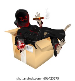 Death Package (Death Drinking Bloody Wine & Smoking a Cigar)