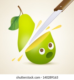 Death of the pear. Vector illustration created using gradient meshes.