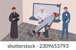 Death penalty background with lethal injection symbols flat vector ilustration