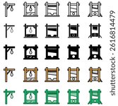 death penalty icon collection, style outline, gyph, filledoutline