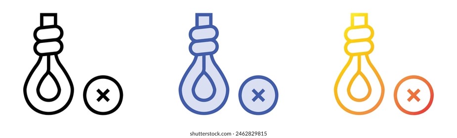 death penalty icon. Linear, Blue Fill and Gradient Style Design Isolated On White Background