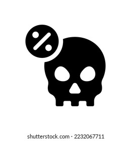 Death percent rate icon (vector illustration)