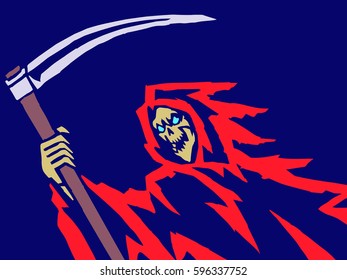 Death Phantom Reaper Vector Illustration. 