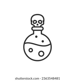 Death Potion, linear icon. Poison. Line with editable stroke