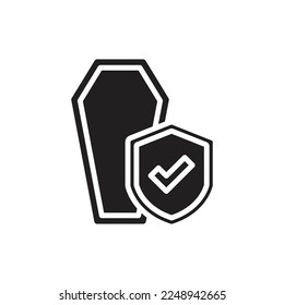 Ilustración de vectores de iconos rellenados con protección contra la muerte