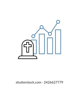 death rate concept line icon. Simple element illustration. death rate concept outline symbol design.