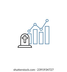 Death rate decline concept line icon. Simple element illustration. Death rate decline concept outline symbol design.