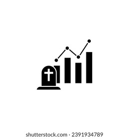 Death rate decline concept line icon. Simple element illustration. Death rate decline concept outline symbol design.