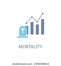 Death rate decline concept line icon. Simple element illustration. Death rate decline concept outline symbol design.