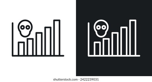Death Rate Growth Icon Designed in a Line Style on White Background.