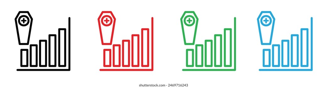 Death rate growth icon logo set vector