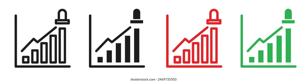 Death rate growth icon mark in filled style