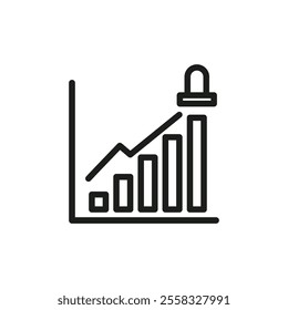 Death rate growth icon Symbol mark in Outline style