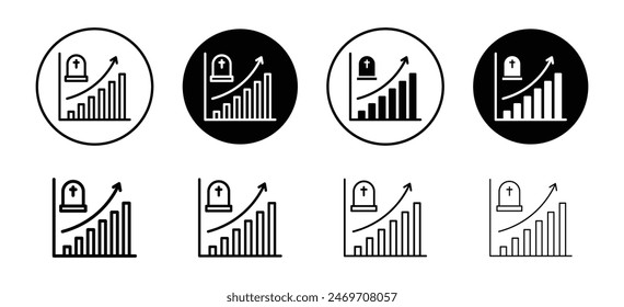 Death rate growth icon vector set collection for web