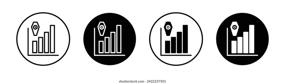 Death Rate Growth Vector Line Icon Illustration.