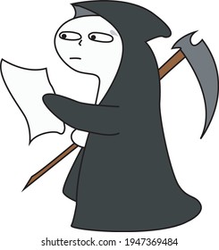 death reaper cartoon cute vector design 