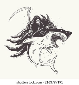 death reaper with a shark
