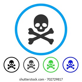 Death rounded icon. Vector illustration style is a flat iconic symbol inside a circle, black, gray, blue, green versions. Designed for web and software interfaces.