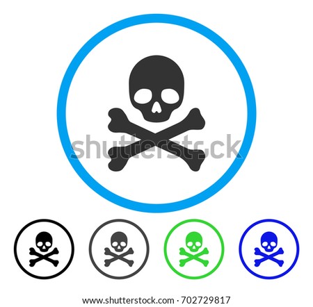 Death rounded icon. Vector illustration style is a flat iconic symbol inside a circle, black, gray, blue, green versions. Designed for web and software interfaces.