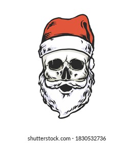 Death santa hand drawn illustration