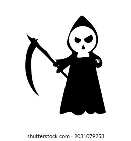 death with a scythe, drawing on a white background, vector illustration